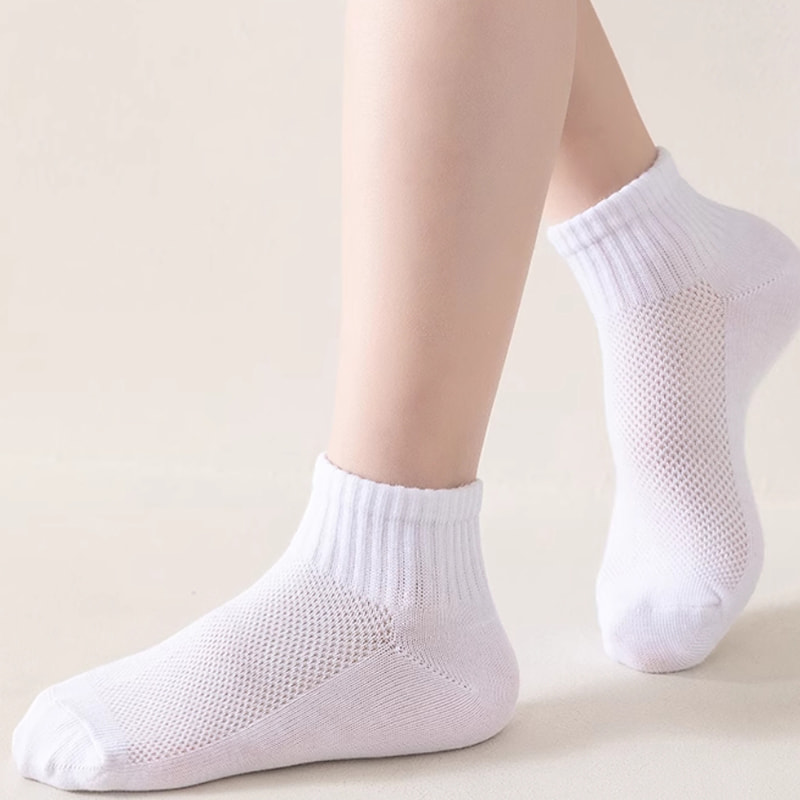 儿童袜子夏季薄款纯棉网眼女童船袜男童短袜学生